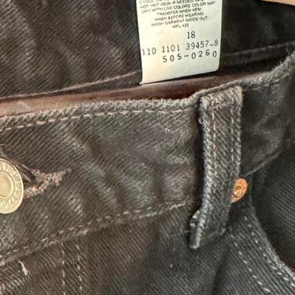 vintage Black Levi's 505 regular fit denim jeans 36 - Picture 3 of 5